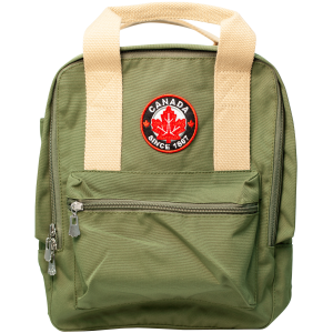 Backpack Medium Size Olive Green with Canada Maple Leaf Patch 12L